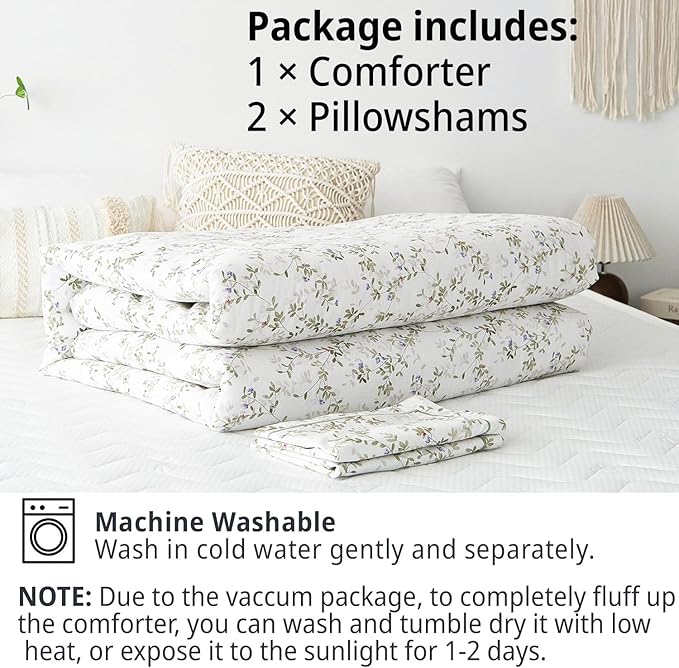LEMIROE Botanical Cotton Comforter King Size - Image 7