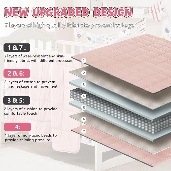 Pink Weighted Blanket Kids 3lbs, Cooling Heavy Throw Blanket - Image 6