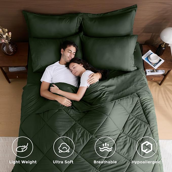 HEVUMYI Army Green Queen Comforter Set - Image 2