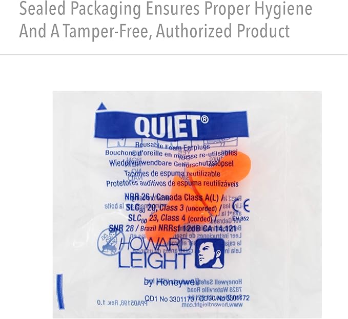 Howard Leight by Honeywell by Quiet Reusable Earplugs, 100 Pairs - Image 6