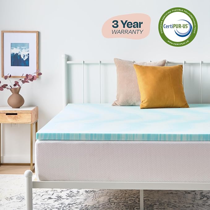 Linenspa 2 Inch Swirl Gel Memory Foam Mattress Topper, Twin Size – Cooling Gel - Image 5