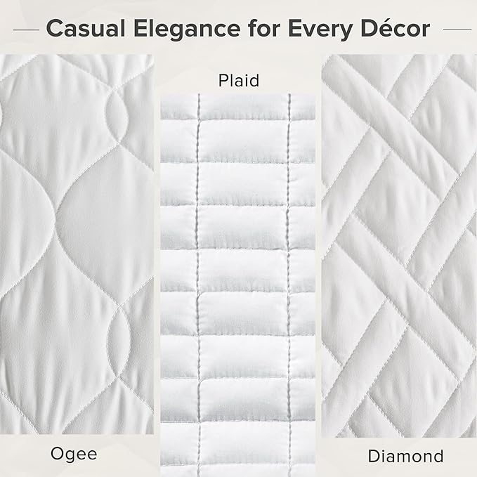 Comfort Spaces Queen Quilt Set Modern Reversible Diamond Coverlet Queen Bedding - Image 5