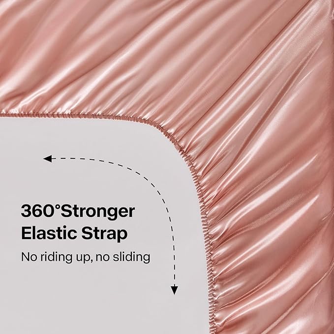 BEDELITE Satin Fitted Sheet and Pillowcase Set, Luxury Soft Similar to Silk - Image 4