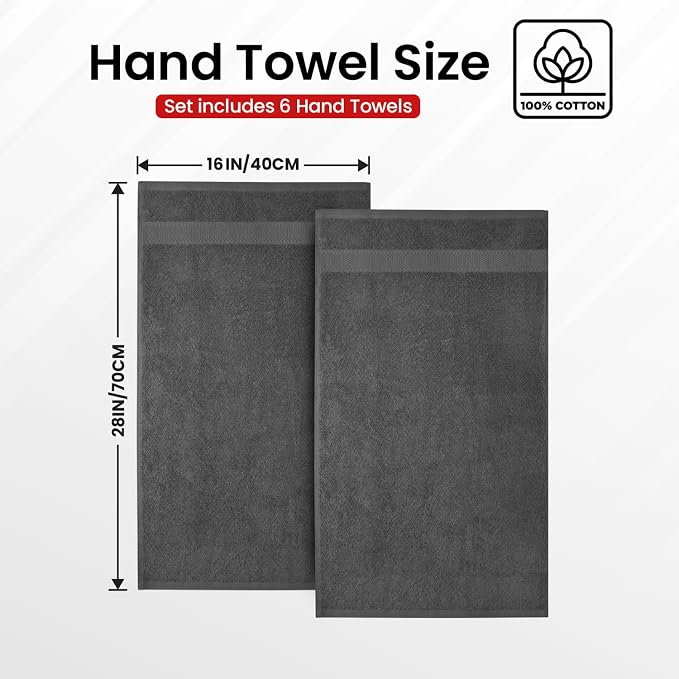 Infinitee Xclusives Dark Grey Hand Towels - Image 3
