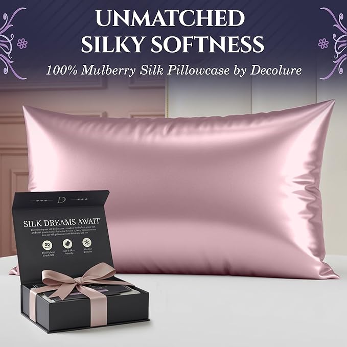 DECOLURE 100% Pure Mulberry Silk Pillow Case King Size – Highest Grade 30 Momme - Image 2