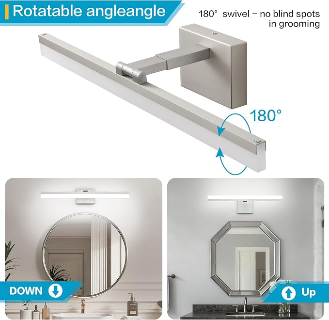SOLFART Vanity Lights for Bathroom Retractable: 48 Inch 5CCT Brushed Nickel Led - Image 6