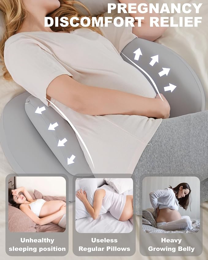 Pregnancy Pillows for Sleeping, Memory Foam Maternity Pillow - Image 4