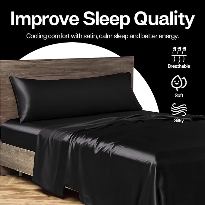 MR&HM Satin Body Pillow Cover, Soft and Breathable Body Pillow Case - Image 6