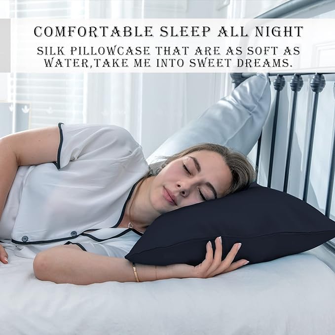 Silk Pillow Cases 2 Pack, Soft Breathable and Sliky Queen Size Pillow Cases Set - Image 6
