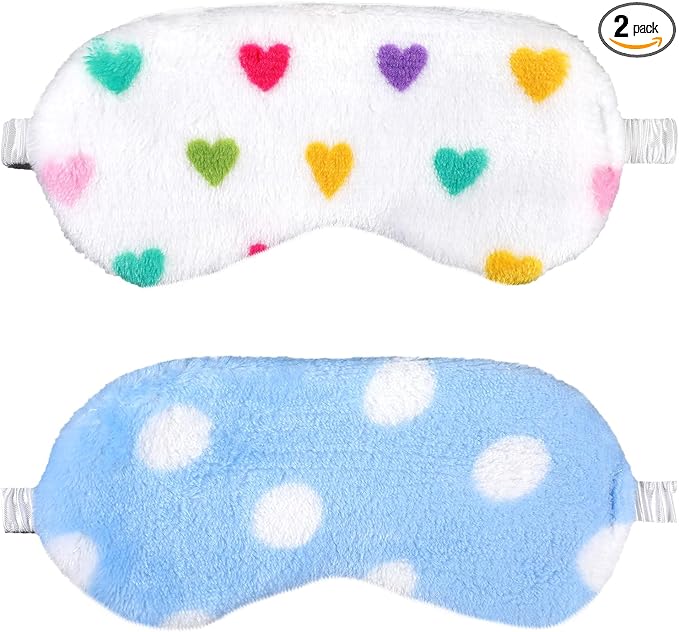 2PCS Plush Sleeping Eye Mask, Soft Plush Eye Mask, Fuffy Eye Cover Comfortable by WY+LIGHTING+LEVEL