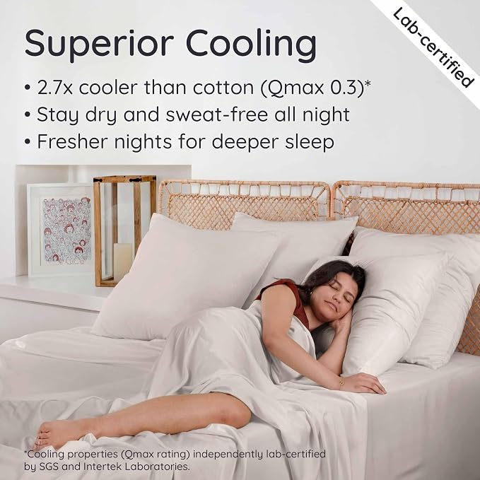 Bambaw 100% Viscose Derived from Bamboo Fitted Sheet Twin Size, Cooling Fitted - Image 3