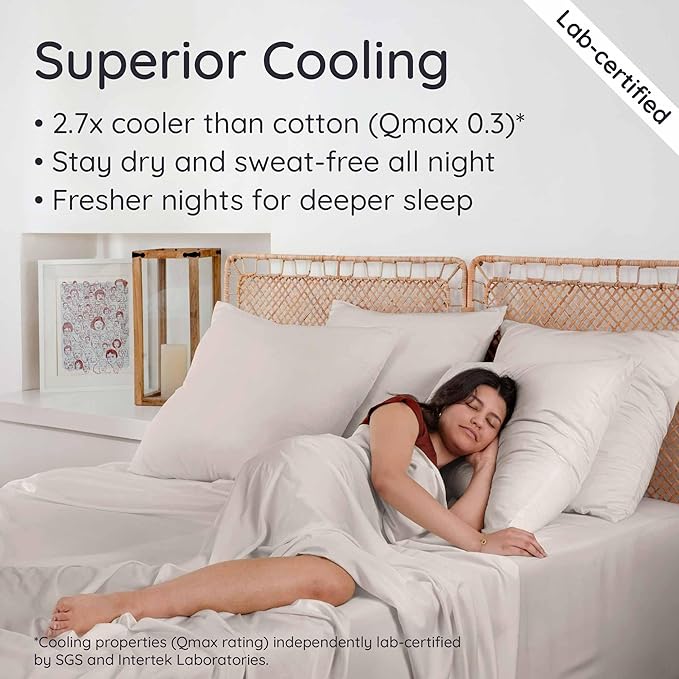 Bambaw 100% Viscose Derived from Bamboo Fitted Sheet Full Size, Cooling Fitted - Image 3