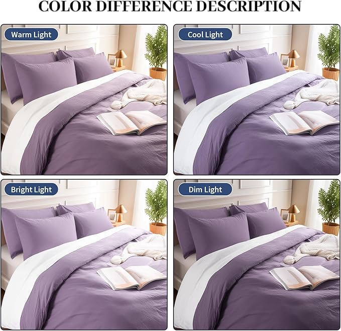 NEXHOME PRO Full Duvet Cover Set, 100% Washed Cotton - Image 3