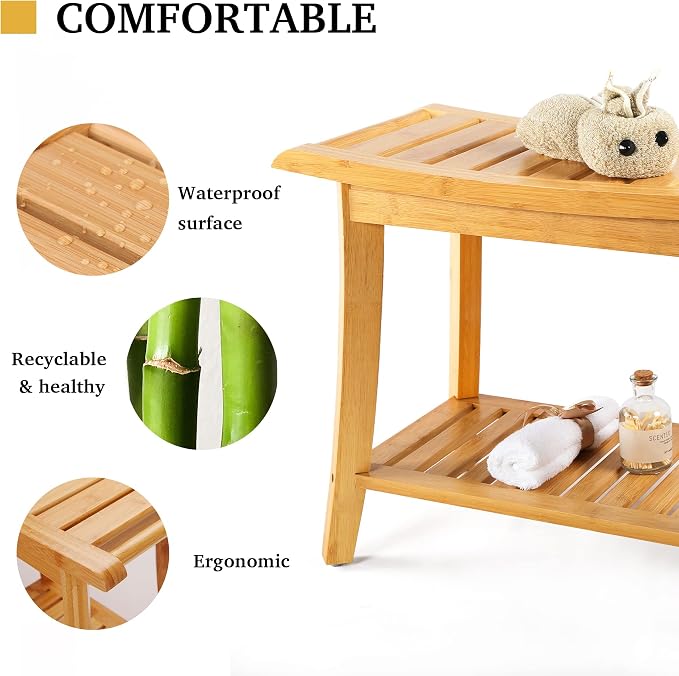 Unibambou Bamboo Shower Bench - Image 6