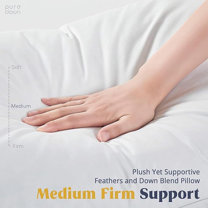 puredown® Goose Feathers and Down White Pillows - Image 5