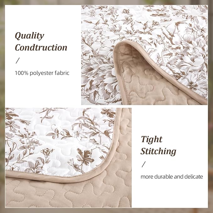 WONGS BEDDING King Size Quilt Set, Botanical Quilt - Image 4