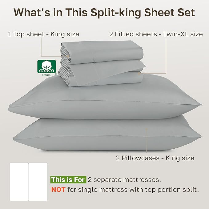 California Design Den Split King Sheets - Image 4