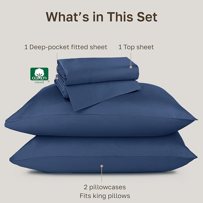 California Design Den King Size Sheets Set Cotton - Image 4