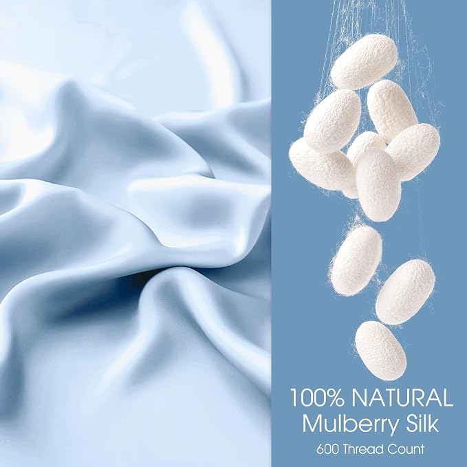 100% Silk Pillow Cases 2 Pack Standard Size Mulberry Silk Pillowcase - Image 2