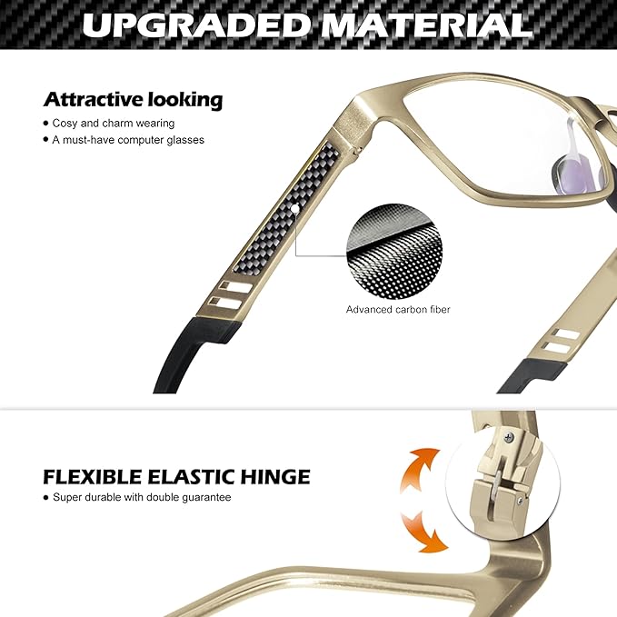 ANYLUV Blue Light Blocking Glasses Men Computer Gaming Glasses Lightweight - Image 3