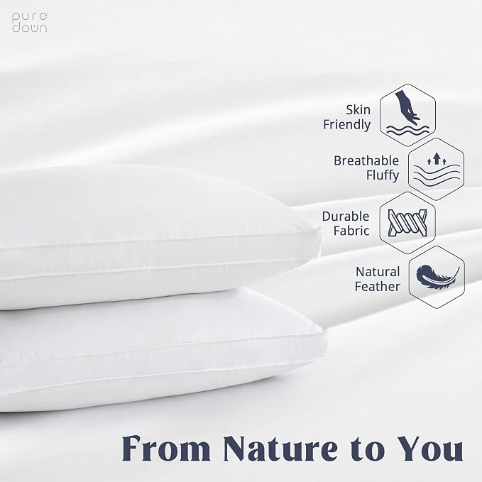 puredown Goose Down Feather Pillows - Image 2