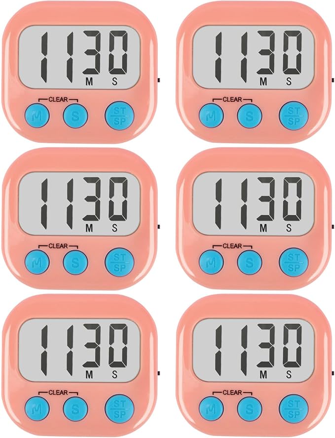 6 Pack Kitchen Timers Loud Ring Digital Timers by AOUCE