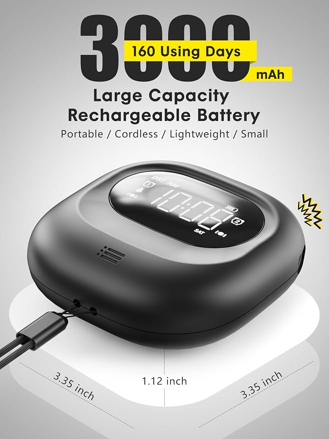 ROCAM Rechargeable Vibrating Alarm Clock Bed Shaker, 3000mAh Portable Travel - Image 2