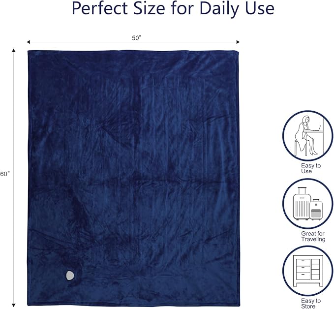 Tefici Electric Heated Blanket Throw, Super Cozy Soft 2-Layer Flannel 50" x 60" - Image 6