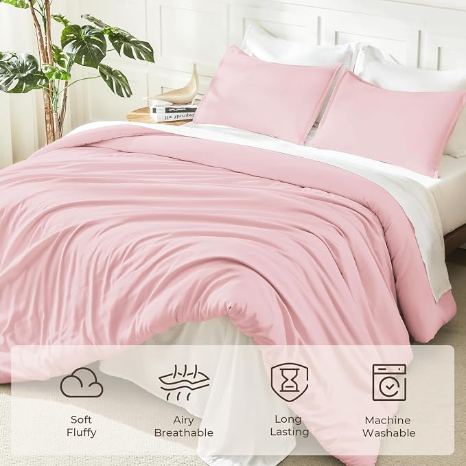 Litanika Twin XL Comforter Set Baby Pink, 2 Pieces Extra Long Dorm Bedding Sets - Image 3