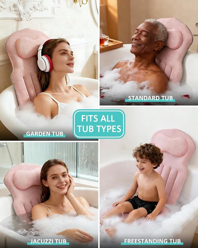Full Body Bath Pillow for Bathtub, 5D Thick Tub Pillow for Bathtub - Image 6