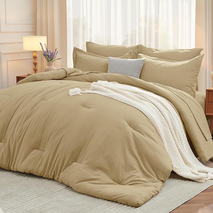 MUXHOMO 7 Pieces King Comforter Set, Soft Bed in a Bag King Size, All Season by MUXHOMO