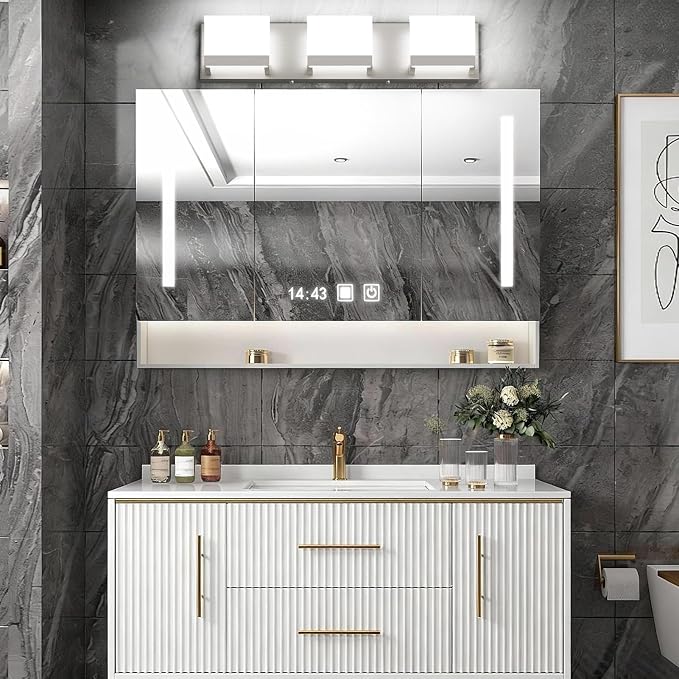 Tipace 3 Lights LED Modern Vanity Light Brushed Nickel Bathroom Lighting - Image 2