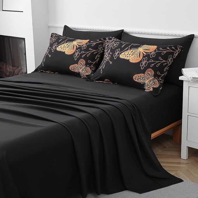 Yogeneg 7 Piece Bed in a Bag Queen Size Comforter Set Black Bedding Set - Image 4