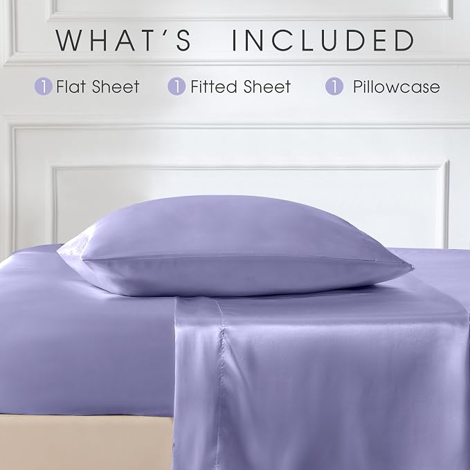 FreshCulture Satin Sheets Twin Size Bed Set - Image 3