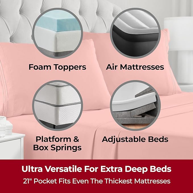Mellanni Extra Deep California King Sheets - Image 2