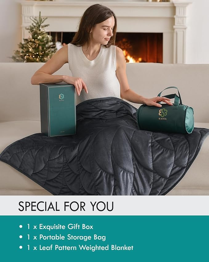 Kaisa Weighted Lap Blanket 5 lbs 41" x 53", Cozy Luxury Crystal Velvet Small - Image 6