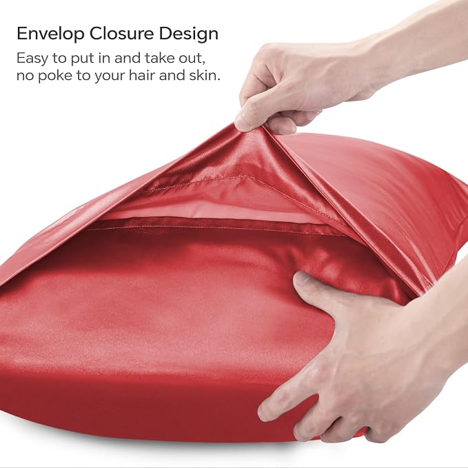 BEDELITE Satin Body Pillow Cover 2 Pack, Super Soft and Cooling Body Pillow - Image 5