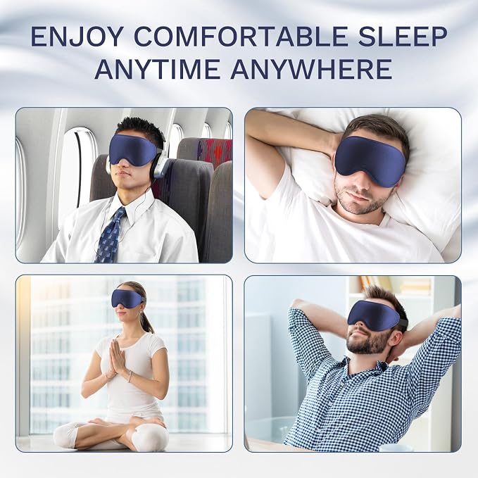 99% Fully Block Out Light Eye Sleep Mask, 3D Deep Contoured Eyes Cover Zero - Image 7