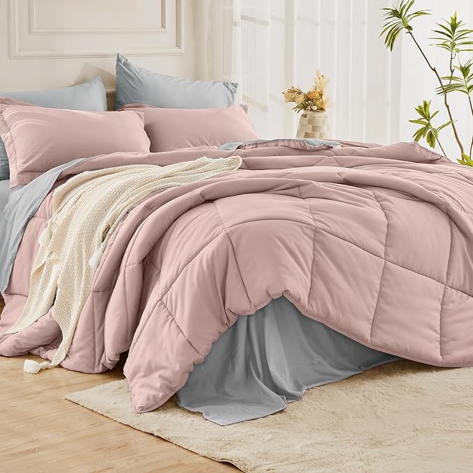JOLLYVOGUE Twin Comforter Set, Ultra-Soft Bed in a Bag Twin Size 5 Pieces - Image 9