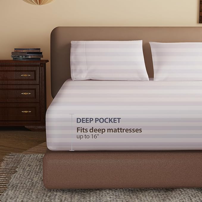 100% Egyptian Cotton Fitted Sheet CK Size, 600 Thread Count, Single Fitted - Image 3