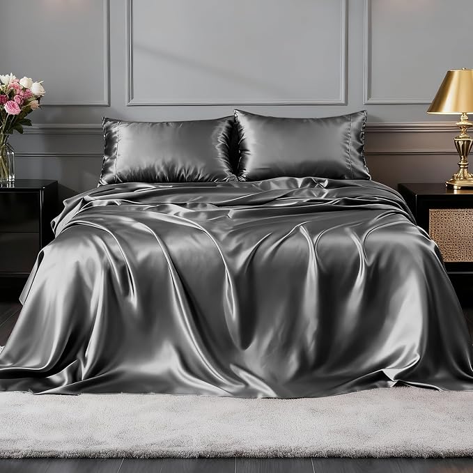 FreshCulture Satin Sheets Twin Size Bed Set - Image 2