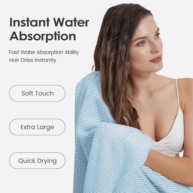 JML Microfiber Bath Towels, Large Bathroom Towel 2 Pack, Super Absorbent and - Image 5