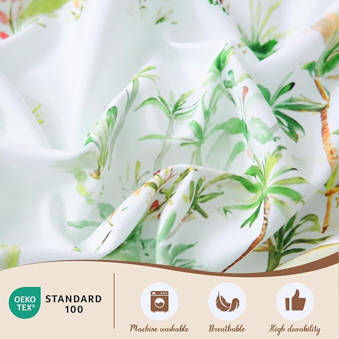 LONAVA Queen Tropical 3 Pcs Duvet Cover Set, Breathable Soft Microfiber Sage - Image 3