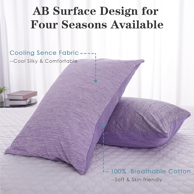 CHOSHOME Cooling Pillow Cases Zipper Pillow Covers Q-Max > 0.45 Zippered - Image 2