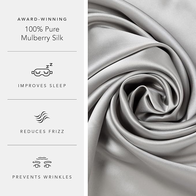 Fishers Finery 25mm 100% Pure Mulberry Silk Pillowcase Set - Image 5