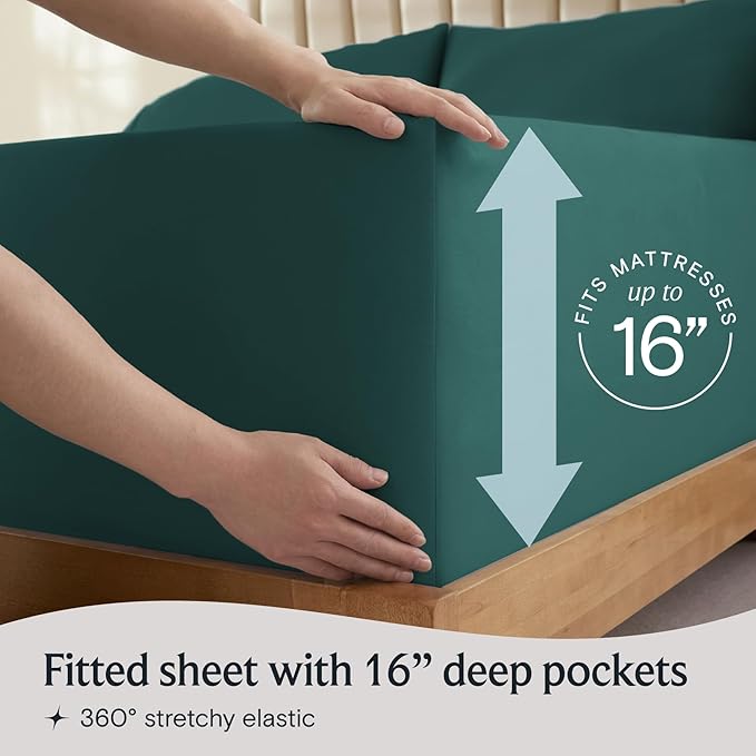 LuxClub 4 PC Full Sheet Set, Breathable Luxury Bed Sheets, Deep Pockets 18" - Image 6