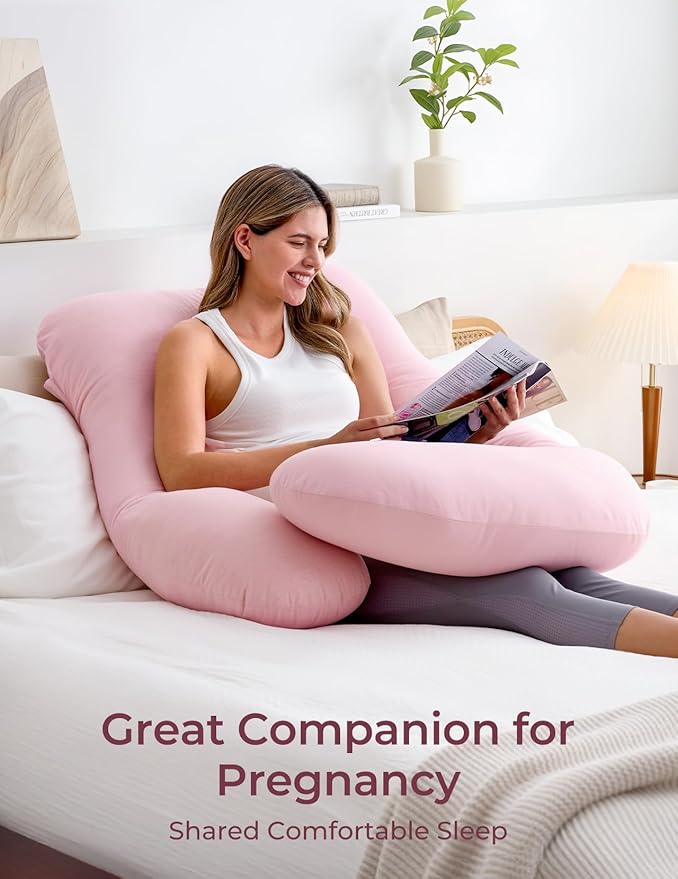 Momcozy Pregnancy Pillows for Sleeping, U Shaped Full Body Maternity Pillow for - Image 3