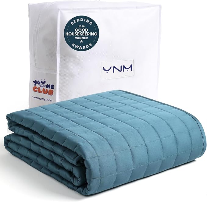 YnM Exclusive Weighted Blanket, Soothing Cotton, Smallest Compartments by YNM