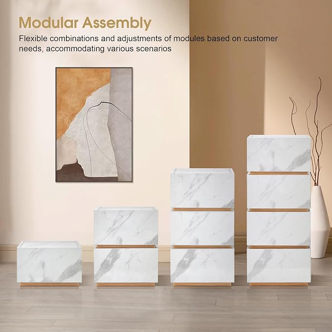 BarberPub Marble Patterned Salon SPA Cabinet, Storage Barber Organizer - Image 8