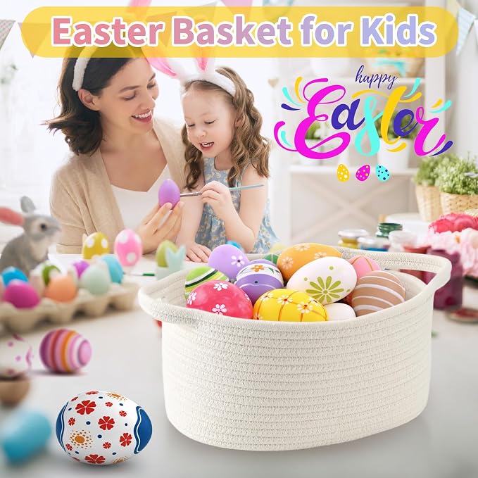 Happyiren Cute Woven Gift Basket - Image 3